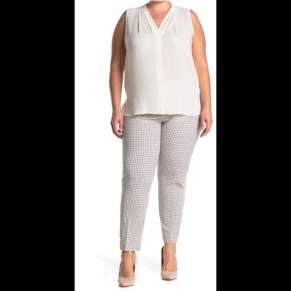 Amanda & Chelsea Micro Check Ponte Pants Size 20W